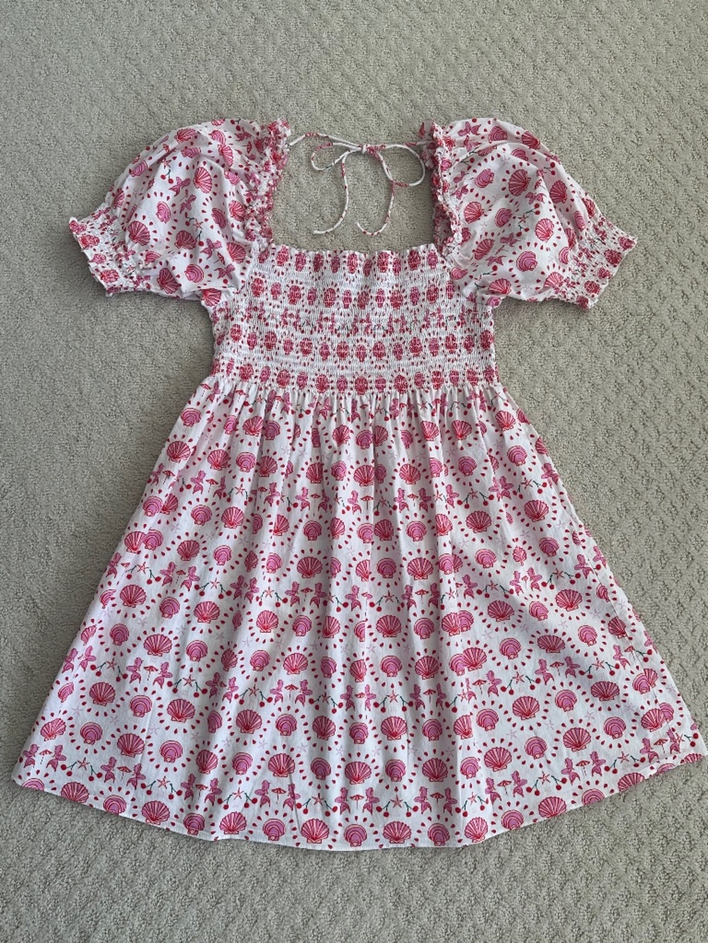 Hill House Athena Nap Dress Mermaid Seashell Print L Cottagecore Coquette Beachy